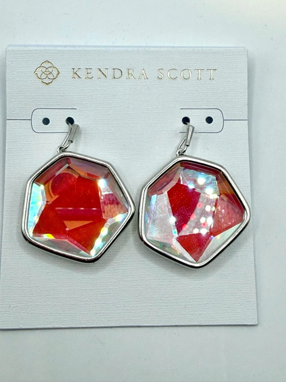 Kendra Scott Iridescent Red Vanessa Hexagon Drop Earrings